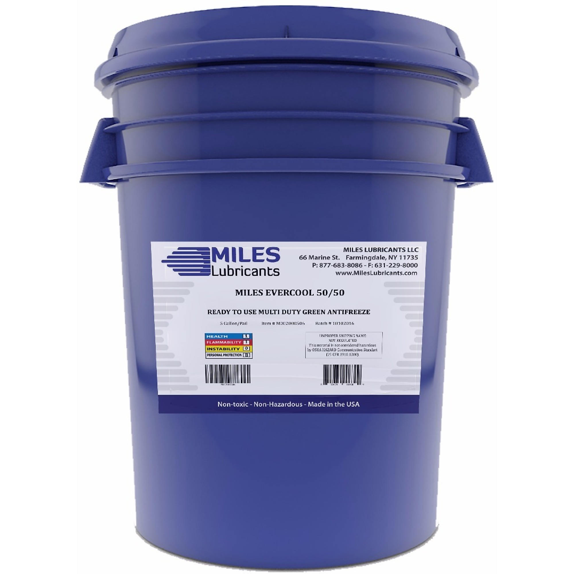 Miles Lubricants Evercool Green Antifreeze/Coolant - 5-Gal. Pail, Heavy Duty, SCA Pre-Charged, Model# M002000506